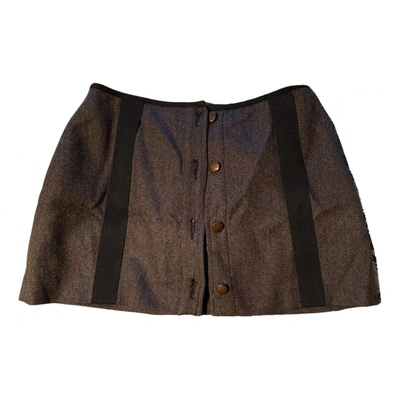 Pre-owned Christian Lacroix Wool Mini Skirt In Grey