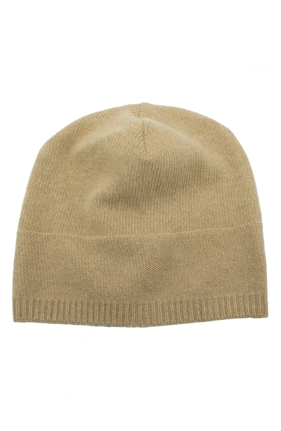 Portolano Slouchy Cashmere Knit Beanie In Cammello Chiaro