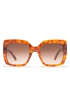 Bcbgmaxazria 50mm Oversized Square Sunglasses In Golden Honey Havana