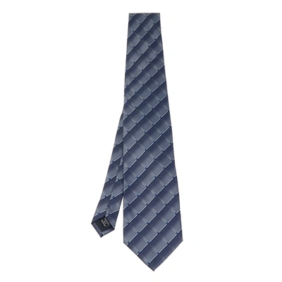 Pre-owned Boss By Hugo Boss Blue Patterned Silk Tie