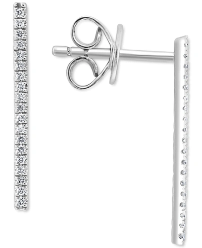 Effy Collection Effy Diamond Bar Stud Earrings (1/20 Ct. T.w.) In Sterling Silver Or 14k Gold-plated Sterling Silver