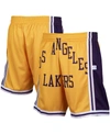 Mitchell & Ness Men's Gold-tone Los Angeles Lakers Hardwood Classics Big Face 2.0 Shorts In Gold