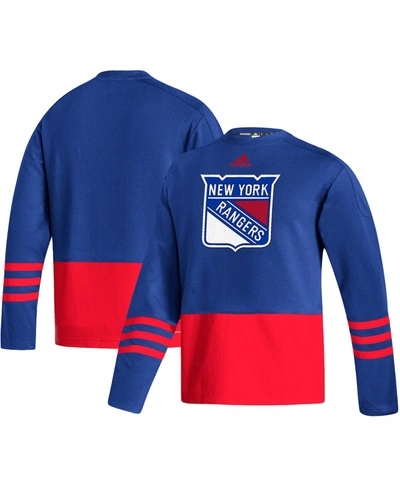 Adidas Originals Men's Adidas Royal New York Rangers Logo Aeroready Pullover Sweater