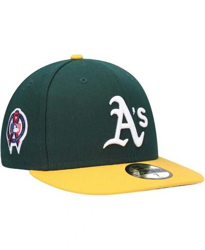 NEW ERA MEN'S NEW ERA GREEN OAKLAND ATHLETICS 9/11 MEMORIAL SIDE PATCH 59FIFTY FITTED HAT