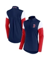 Fanatics Women's Navy, Red Cleveland Indians Authentic Fleece Quarter-zip Jacket In Navy/red
