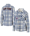 Wear By Erin Andrews Women's  Oatmeal New York Islanders Plaid Button-up Shirt Jacket In Oatmeal