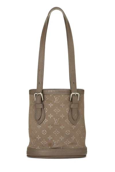 Pre-owned Louis Vuitton Brown Monogram Satin Micro Mini Bucket Bag