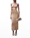 Cult Gaia Serita Cutout-waist Metallic Dress In Gold