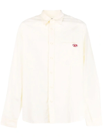 Diesel Embroidered Logo Shirt In Yellow