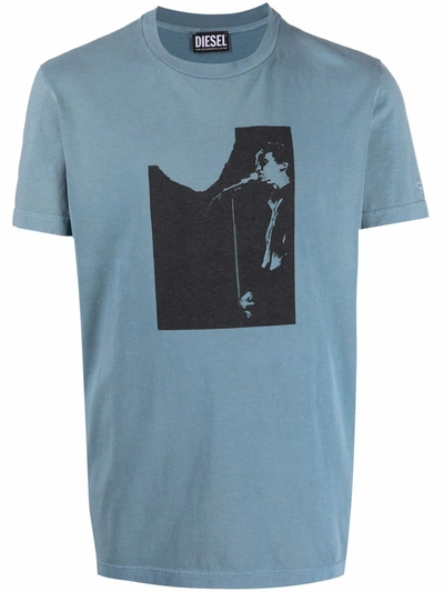 Diesel Photograph-print Cotton T-shirt In Blue