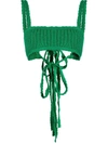 Alanui Caribbean Vibes Crochet Knit Top In Green