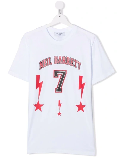 Neil Barrett Teen Logo-print T-shirt In White