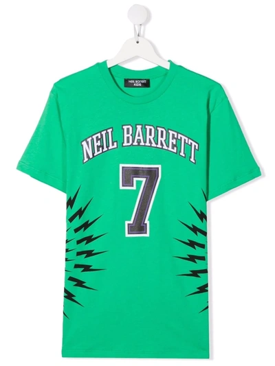Neil Barrett Teen Logo-print T-shirt In Green
