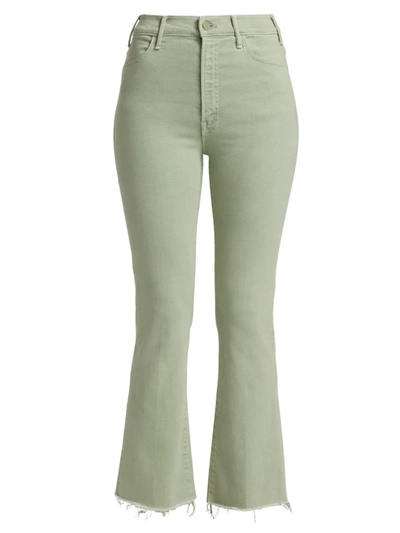 Mother The Hustler Ankle Fray Straight-leg Jeans In Pastel Green