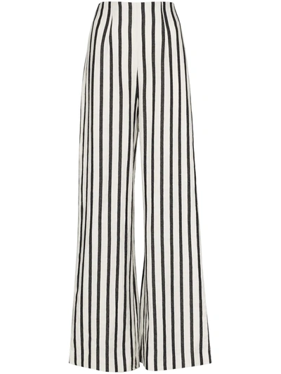 St. Agni Women's Amo Striped Linen-blend Wide-leg Trousers