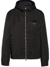 Prada Technical Cotton Blouson Jacket In Black