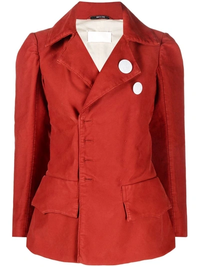 Maison Margiela Asymmetric-fastening Fitted Jacket In Red
