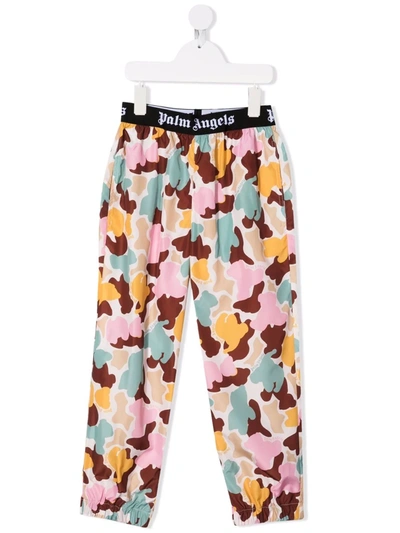 Palm Angels Kids' Camouflage Track Pants In Pink