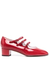 Carel High-shine Side-buckle Pumps In Red