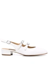 Carel Flate Double Strap Slingback In White
