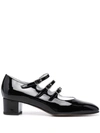 Carel Calf Leather Mary Jane Kina Pumps In Black