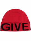 GIVENCHY EMBROIDERED LOGO BEANIE