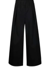 Aspesi High-waist Poplin Trousers In Black
