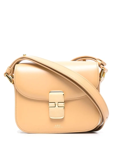 Apc Grace Leather Shoulder Bag In Neutrals