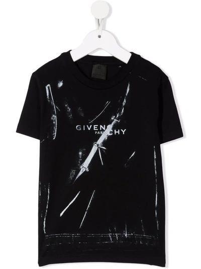 Givenchy Teen Boys Black Logo T-shirt