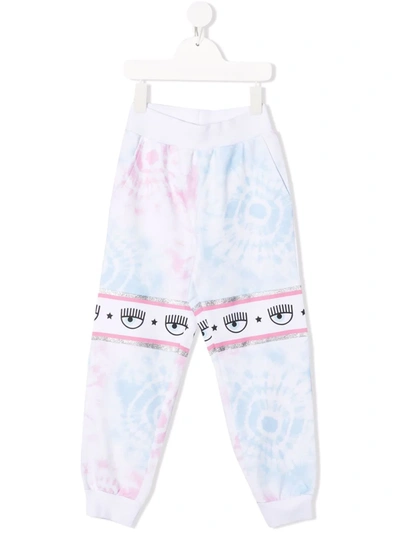 Chiara Ferragni Kids' Tie-dye Print Track Pants In Pink
