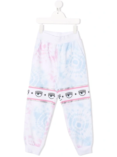 Chiara Ferragni Kids' Tie-dye Print Track Pants In Multicolor