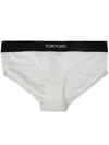 Tom Ford Signature Boy Short White Brief With Logo Waistband In Stretch-jersey Woman In White