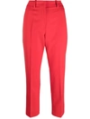 Valentino Tailored Cropped Trousers In Rot
