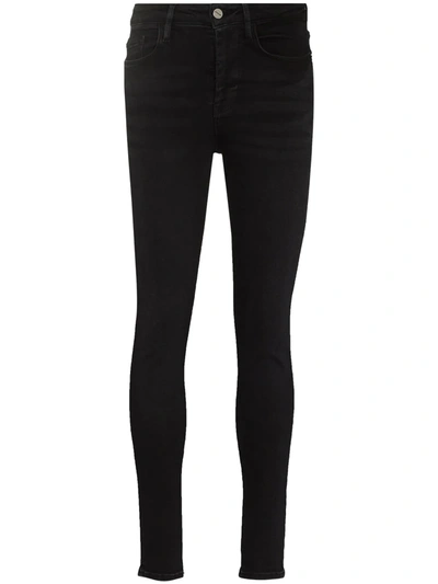 Frame Low-rise Skinny Jeans In Black