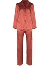 La Perla Long-sleeve Silk Pyjama Set In Rose Noisette