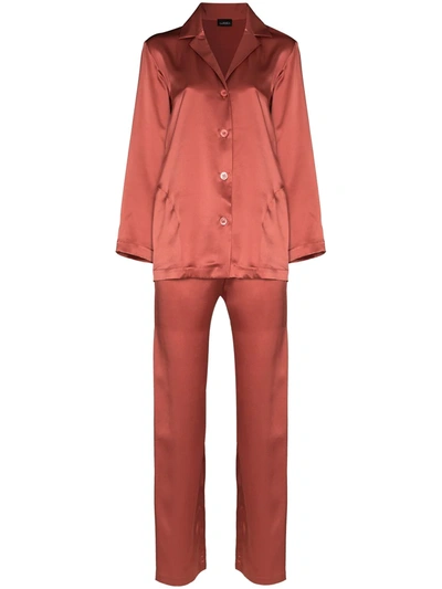 La Perla Long-sleeve Silk Pyjama Set In Rose Noisette