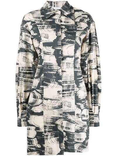 Remain Birger Christensen Marilo Abstract-print Shirt Dress In Neutrals