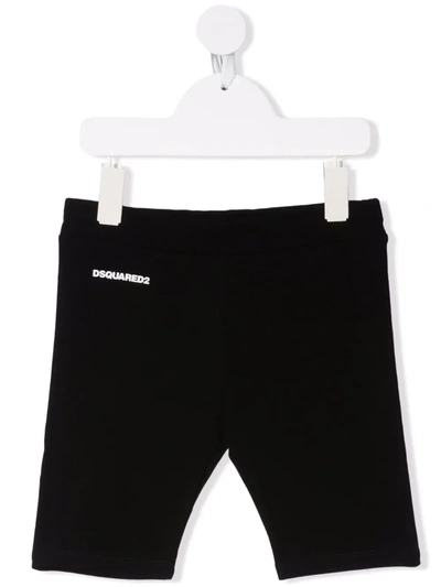 Dsquared2 Black Bermuda Shorts With Logo Dsquared Kids