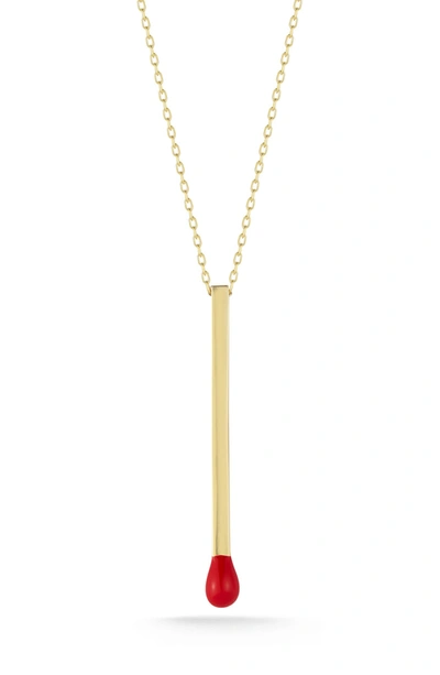 Sphera Milano 14k Gold Plated Sterling Silver Match Pendant Necklace In Yellow Gold