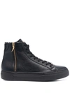 ROBERTO CAVALLI LOGO-PLAQUE HIGH-TOP SNEAKERS