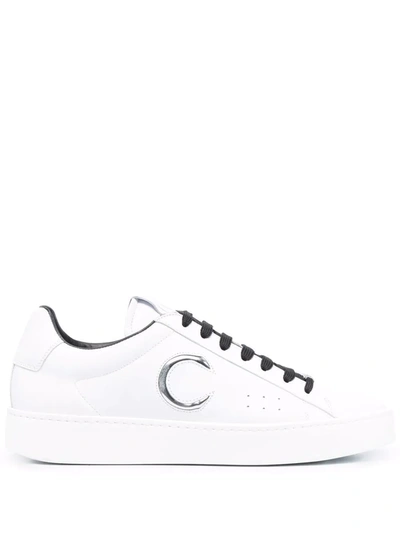 Roberto Cavalli Logo-plaque Lace-up Trainers In White