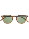 Garrett Leight Royce Round Frame Sunglasses In Brown