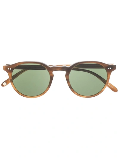 Garrett Leight Royce Round Frame Sunglasses In Brown