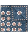 Brunello Cucinelli Flower-print Denim Scarf In Blue
