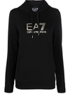 Ea7 Logo-print Hoodie In Black