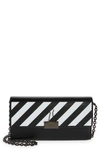 Off-white Binder Clip Diagonal Stripe Wallet On A Chain In Black