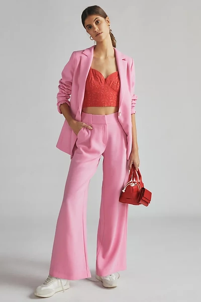 Exquise Carnation Flared Trousers In Pink