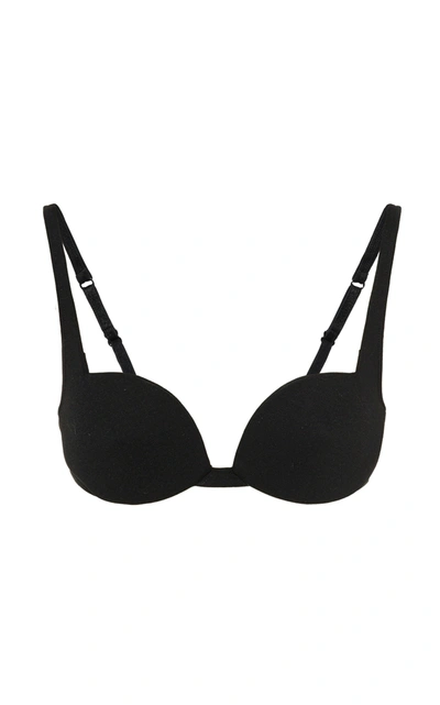 Miu Miu Jersey Logo Balconette Bra In Black