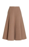 Gabriela Hearst Maureen High-rise Pleated Midi Skirt In Burgundy,grey