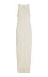 Loulou Studio Women's Islet Stretch Silk And Linen-blend Ribbed-knit Maxi Dress In White